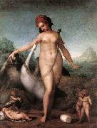 Pontormo, Jacopo Leda and the Swan oil on canvas